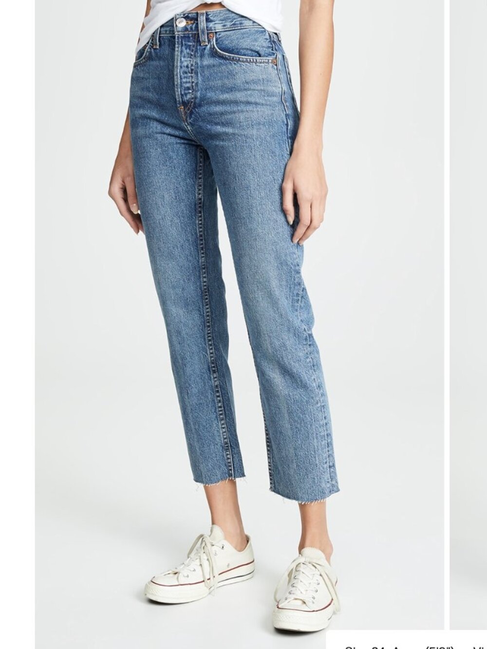 RE/DONE High Rise Rigid Stove Pipe Cropped Jeans, Size 27, Worn Once